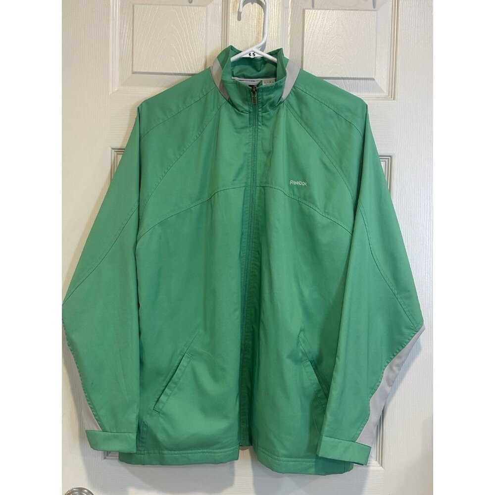 Reebok Women's L Green Full Zip Long Sleeve Windbreaker 2XL